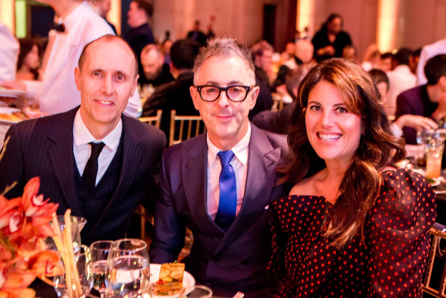 Actor Alan Cumming with guests at a Golden Circle gala in New York City